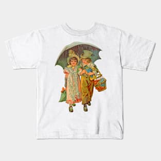 Children Walking In The Rain Kids T-Shirt